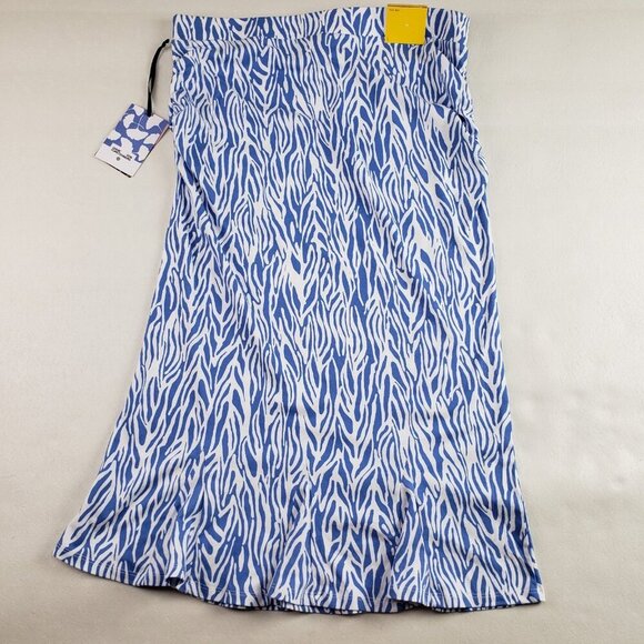 DVF x Target A Line Skirt Womens Large Blue Knit Midi Diane Von Furstenberg NEW - Picture 8 of 14